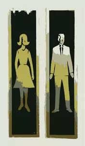 Homem e mulher signo de banheiro
